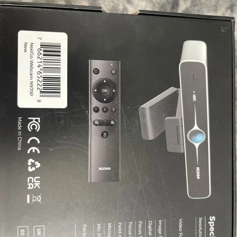 NexiGo N970P 4K AI Webcam AI-Powered ePTZ 10X Digital Remote Zoom New Open Box
